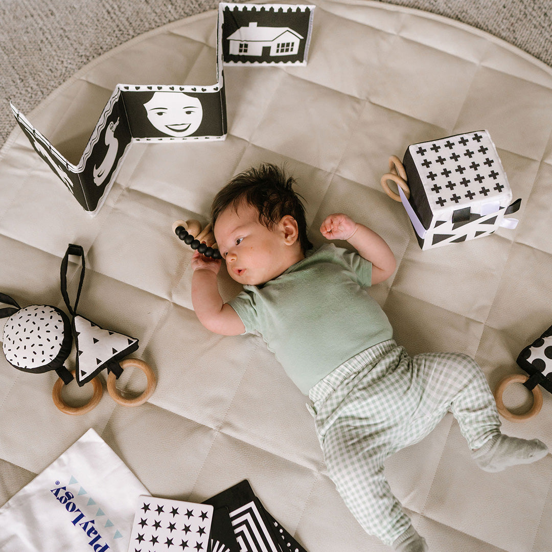 Black and white baby sensory toys for newborns