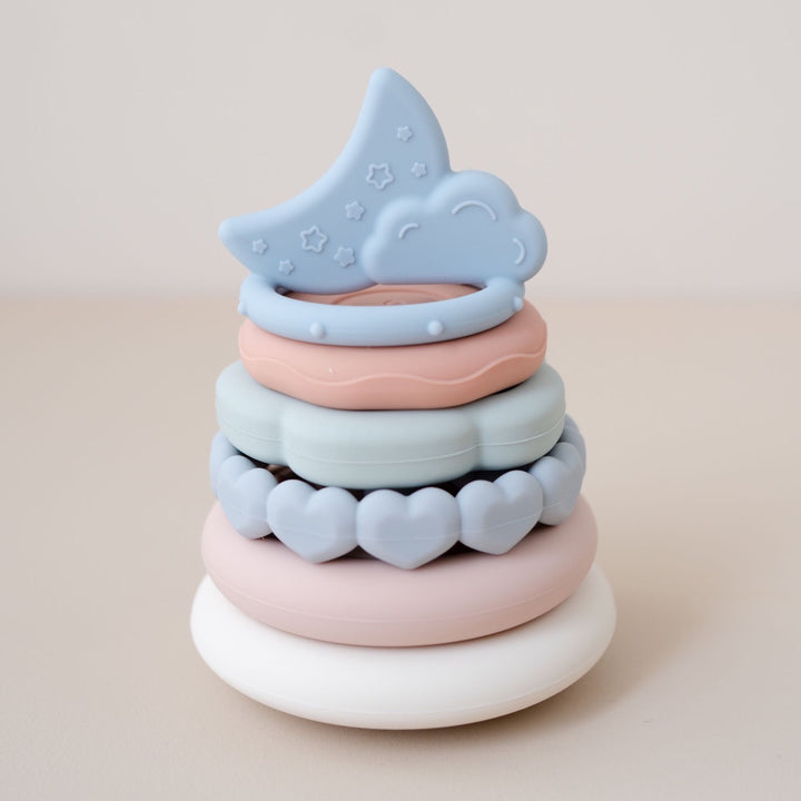 Stacking toy in earthy tones